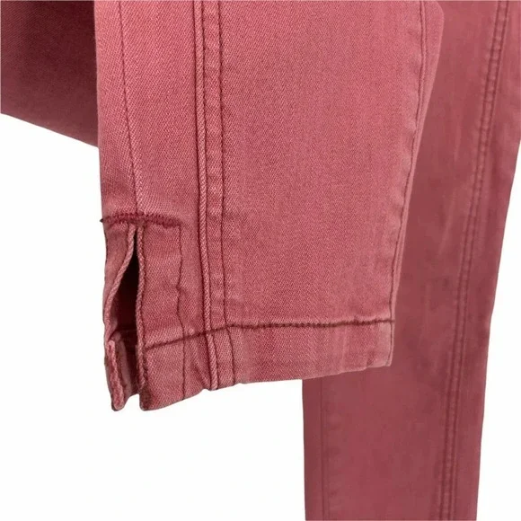 Pilcro And The Letterpress Pants Women's 25P Pink Denim Fit Slit Hem Crop Jeans - Picture 10 of 12